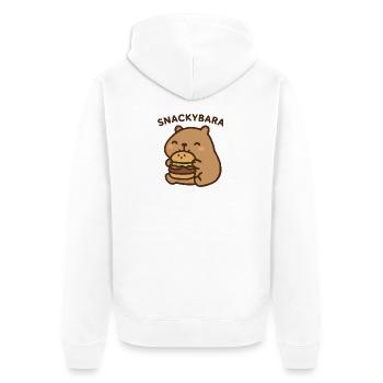 Snackybara - Capybara avec burger - Veste à capuche bio Premium Unisexe - blanc - Dos - Thijin (182cm)