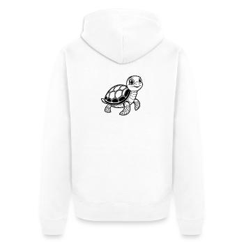 Baby turtle - Unisex Premium Organic Zip Hoodie - white - Back - Thijin (182cm)