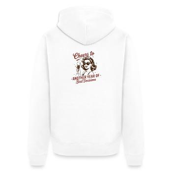 Cheers to more wrong decisions - Unisex Premium Organic Zip Hoodie - white - Back - Thijin (182cm)