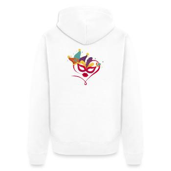 Carnival mask with colorful feathers - Unisex Premium Organic Zip Hoodie - white - Back - Thijin (182cm)
