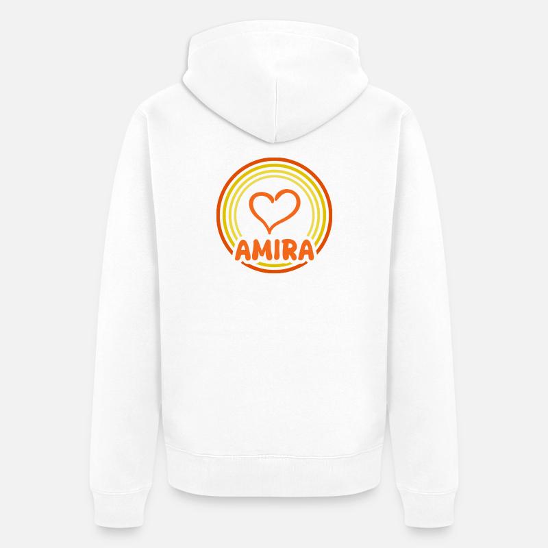 Amira comme idée de cadeau - Veste à capuche bio Premium Unisexe - blanc