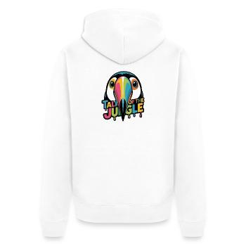 Parler du toucan de la jungle - Veste à capuche bio Premium Unisexe - blanc - Dos - Thijin (182cm)
