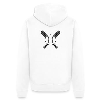 Baseball ball and bats - Unisex Premium Organic Zip Hoodie - white - Back - Thijin (182cm)