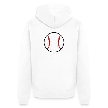 Baseball - Unisex Premium Bio Zip Hoodie - Weiß - Hinten - Thijin (182cm)