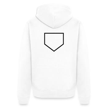 Baseball home plate - Unisex Premium Organic Zip Hoodie - white - Back - Thijin (182cm)