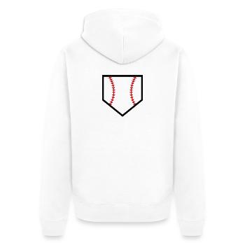 Baseball home plate - Unisex Premium Organic Zip Hoodie - white - Back - Thijin (182cm)