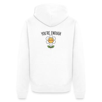 You're Enough – Positive Affirmation - Unisex Premium Organic Zip Hoodie - white - Back - Thijin (182cm)