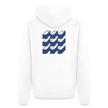 GeoBox - Unisex Premium Bio Zip Hoodie - Weiß - Hinten - Thijin (182cm)