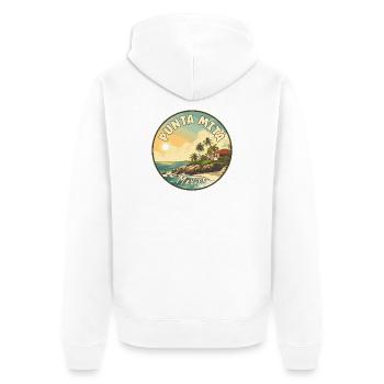 Explore Punta Mita in Mexico - Tropical Paradise - Unisex Premium Organic Zip Hoodie - white - Back - Thijin (182cm)