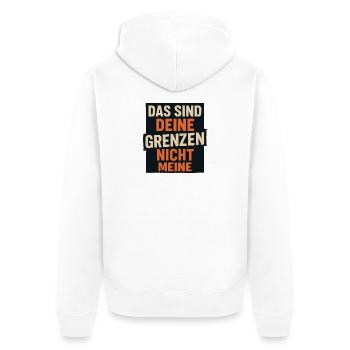 Das sind deine Grenzen nicht meine - Unisex Premium Bio Zip Hoodie - Weiß - Hinten - Thijin (182cm)