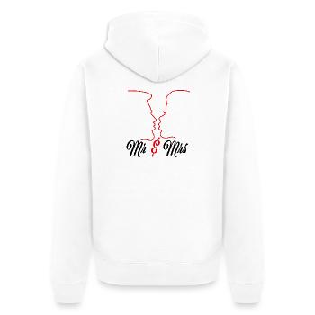 Mr. and Mrs - Just Married - Unisex Premium Organic Zip Hoodie - white - Back - Thijin (182cm)