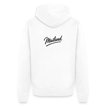 Milan Script Logo – Milan Lettering - Unisex Premium Organic Zip Hoodie - white - Back - Thijin (182cm)