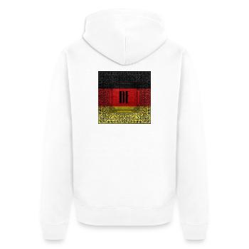 DE Antik-Flagge Ornament - Unisex Premium Bio Zip Hoodie - Weiß - Hinten - Thijin (182cm)