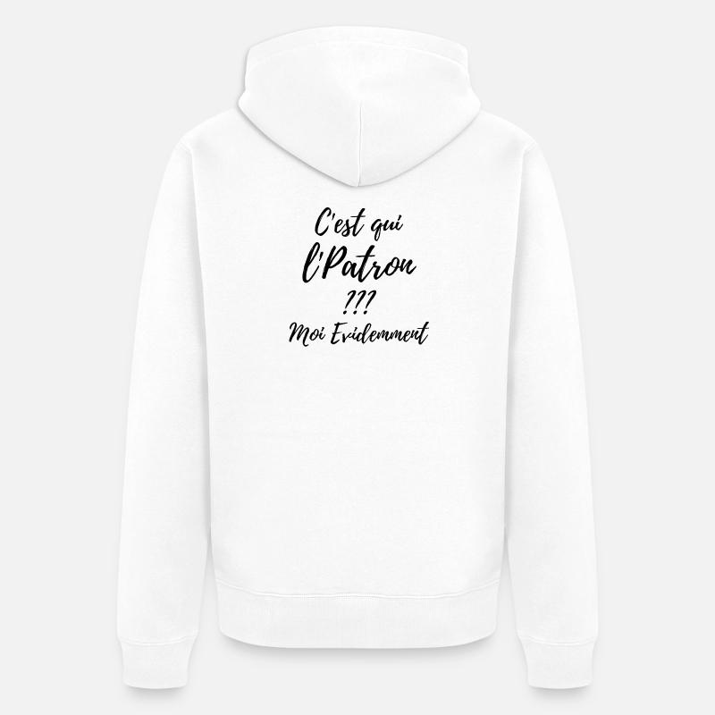 C’est qui le Patron Script - Veste à capuche bio Premium Unisexe - blanc