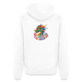 Colorful standalone dragon - Unisex Premium Organic Zip Hoodie - white - Back - Thijin (182cm)