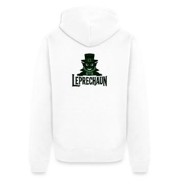 Leprechaun Grüner Kobold - Unisex Premium Bio Zip Hoodie - Weiß - Hinten - Thijin (182cm)
