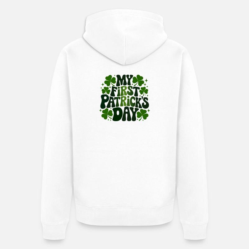 Ma première Saint-Patrick - Veste à capuche bio Premium Unisexe - blanc