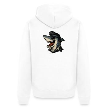 Requin avec style - Veste à capuche bio Premium Unisexe - blanc - Dos - Thijin (182cm)