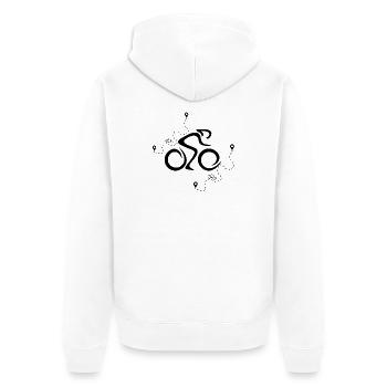 Radfahrer - Unisex Premium Bio Zip Hoodie - Weiß - Hinten - Thijin (182cm)