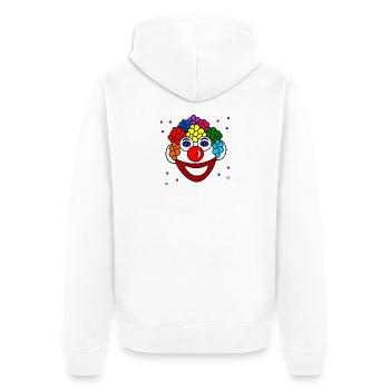 The_clown - Unisex Premium Bio Zip Hoodie - Weiß - Hinten - Thijin (182cm)