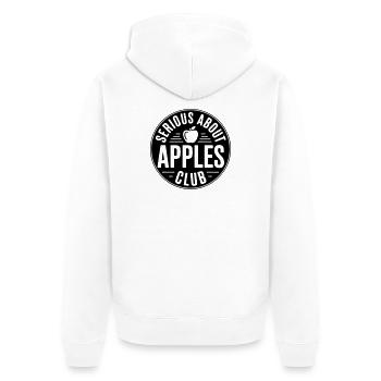 Apples - Serious about apples club - Unisex Premium Organic Zip Hoodie - white - Back - Thijin (182cm)