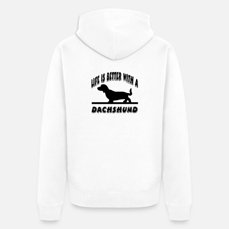 Teckel - Veste à capuche bio Premium Unisexe - blanc