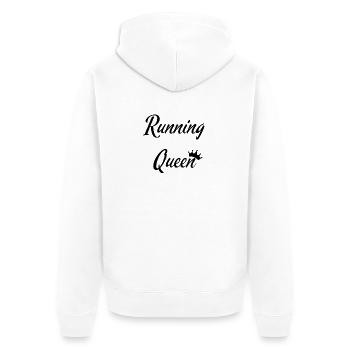 Running Queen - Unisex Premium Bio Zip Hoodie - Weiß - Hinten - Thijin (182cm)