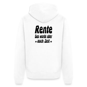 Rente - Unisex Premium Bio Zip Hoodie - Weiß - Hinten - Thijin (182cm)
