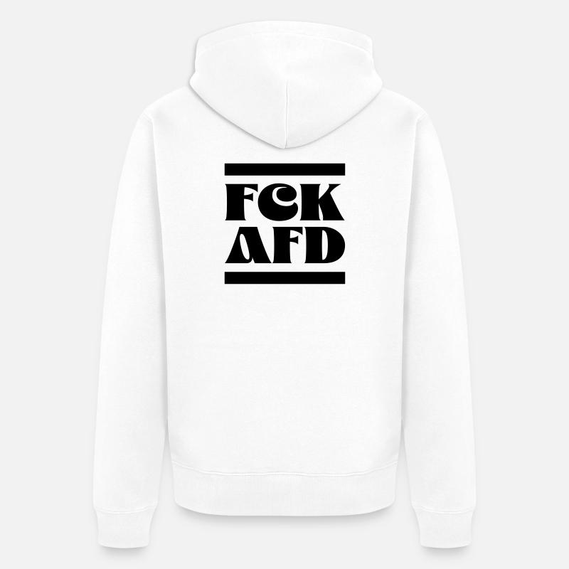FCK AfD - Veste à capuche bio Premium Unisexe - blanc