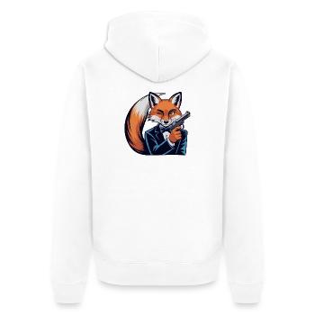 Fox Gentleman Pistol - Unisex Premium Organic Zip Hoodie - white - Back - Thijin (182cm)