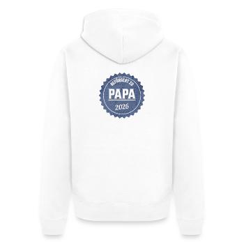Papa 2026 Beförderung - Unisex Premium Bio Zip Hoodie - Weiß - Hinten - Thijin (182cm)