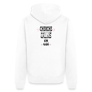Cherche Câlins en CDI - Veste à capuche bio Premium Unisexe - blanc - Dos - Thijin (182cm)