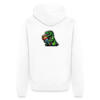 Inscription scolaire Dinosaur Dino Schoolchild 2026 - Veste à capuche bio Premium Unisexe - blanc - Dos - Thijin (182cm)
