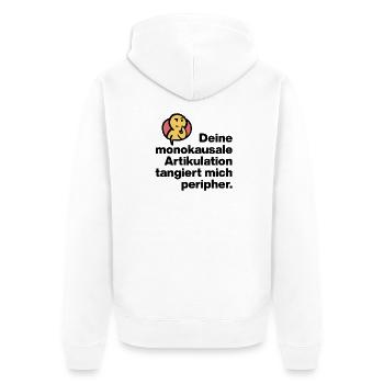 TON ARTICULATION MONOCAUSALE, SARCASME STUPIDE - Veste à capuche bio Premium Unisexe - blanc - Dos - Thijin (182cm)