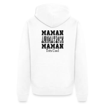 Maman Animatrice Maman Très Cool - Veste à capuche bio Premium Unisexe - blanc - Dos - Thijin (182cm)