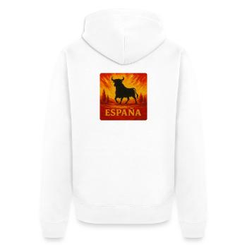 Spanien Stier Sonnenuntergang - Unisex Premium Bio Zip Hoodie - Weiß - Hinten - Thijin (182cm)