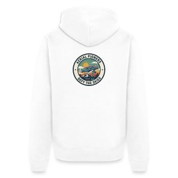 Les pionniers aériens défient le ciel - Veste à capuche bio Premium Unisexe - blanc - Dos - Thijin (182cm)
