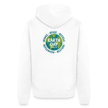 Earth Day Circle: Reduzieren Sie Wiederverwendung und Recycling - Unisex Premium Bio Zip Hoodie - Weiß - Hinten - Thijin (182cm)