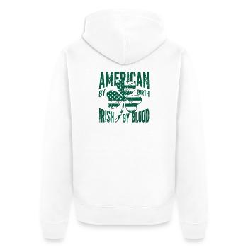 Tee des racines irlando-américaines - Veste à capuche bio Premium Unisexe - blanc - Dos - Thijin (182cm)