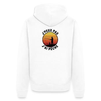 I can't I peach – sunset - Unisex Premium Organic Zip Hoodie - white - Back - Thijin (182cm)