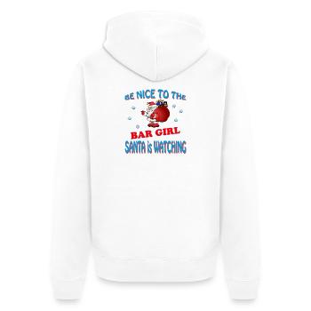 SANTA BAR GIRL - Unisex Premium Bio Zip Hoodie - Weiß - Hinten - Thijin (182cm)
