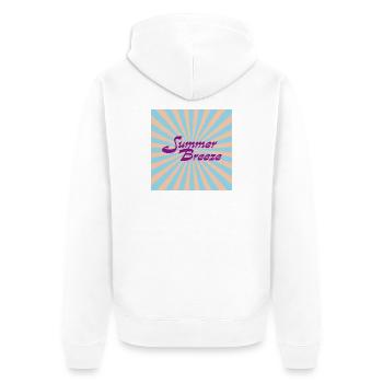 Summer Breeze Retro Typo - Unisex Premium Bio Zip Hoodie - Weiß - Hinten - Thijin (182cm)