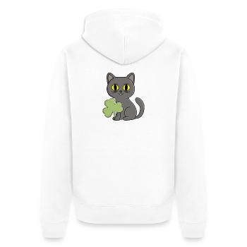 Charme trèfle trèfle chat gris - Veste à capuche bio Premium Unisexe - blanc - Dos - Thijin (182cm)