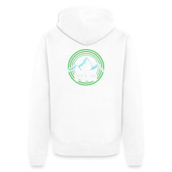 Wandern Fuji - Unisex Premium Bio Zip Hoodie - Weiß - Hinten - Thijin (182cm)