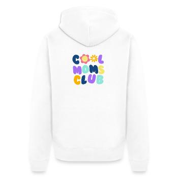 Cool Moms Club No1 - Unisex Premium Organic Zip Hoodie - white - Back - Thijin (182cm)