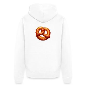 Brezel - Unisex Premium Bio Zip Hoodie - Weiß - Hinten - Thijin (182cm)