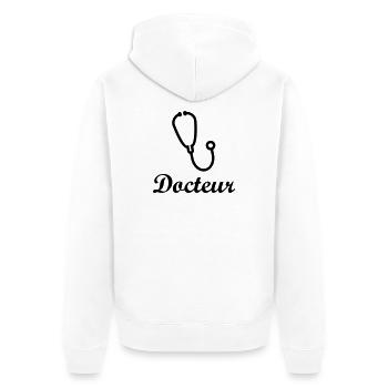 Docteur stéthoscope professionnel santé - Veste à capuche bio Premium Unisexe - blanc - Dos - Thijin (182cm)