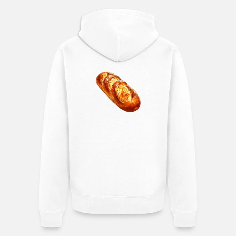 Brot oder Baguette - Unisex Premium Bio Zip Hoodie - Weiß