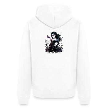 Dark Blossoms Gothic Lady - Unisex Premium Organic Zip Hoodie - white - Back - Thijin (182cm)