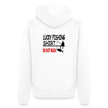 Angling - Unisex Premium Organic Zip Hoodie - white - Back - Thijin (182cm)